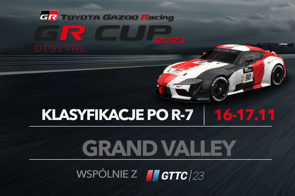 Klasyfikacje TOYOTA GR CUP DIGITAL 2023 po 7. rundzie na Grand Valley - Highway 1